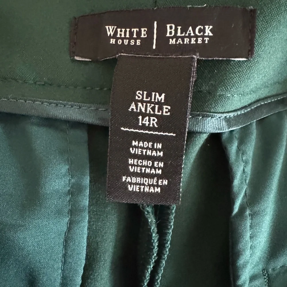 White House Black Market | Dark Green Slim Ankle Pants - Picture 6 of 9